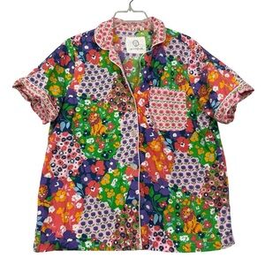 PrintFresh Flower Power Colorblock Lion Printed Pajama Top